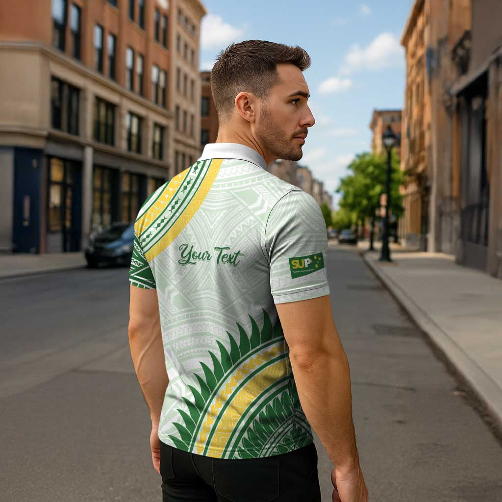 Personalised Samoa Ua Potopoto Zipper Polo Shirt SUP Est 2025 Samoan Pattern LT14 - Polynesian Pride
