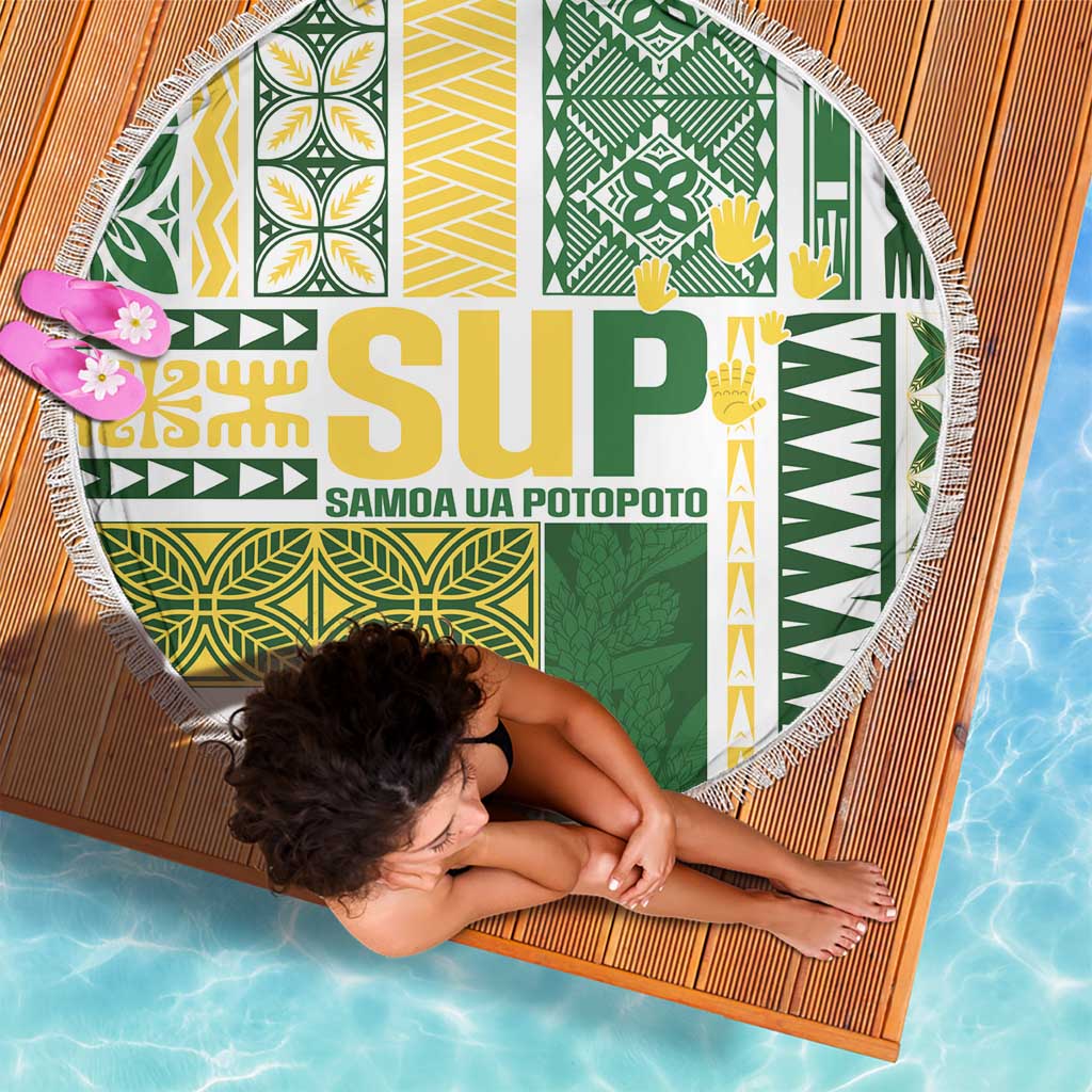 Samoa Uniting Party Beach Blanket SUP Est 2025 Siapo Pattern LT14 - Polynesian Pride