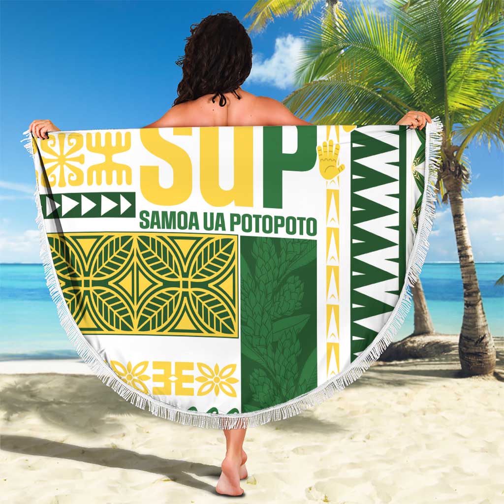 Samoa Uniting Party Beach Blanket SUP Est 2025 Siapo Pattern LT14 - Polynesian Pride