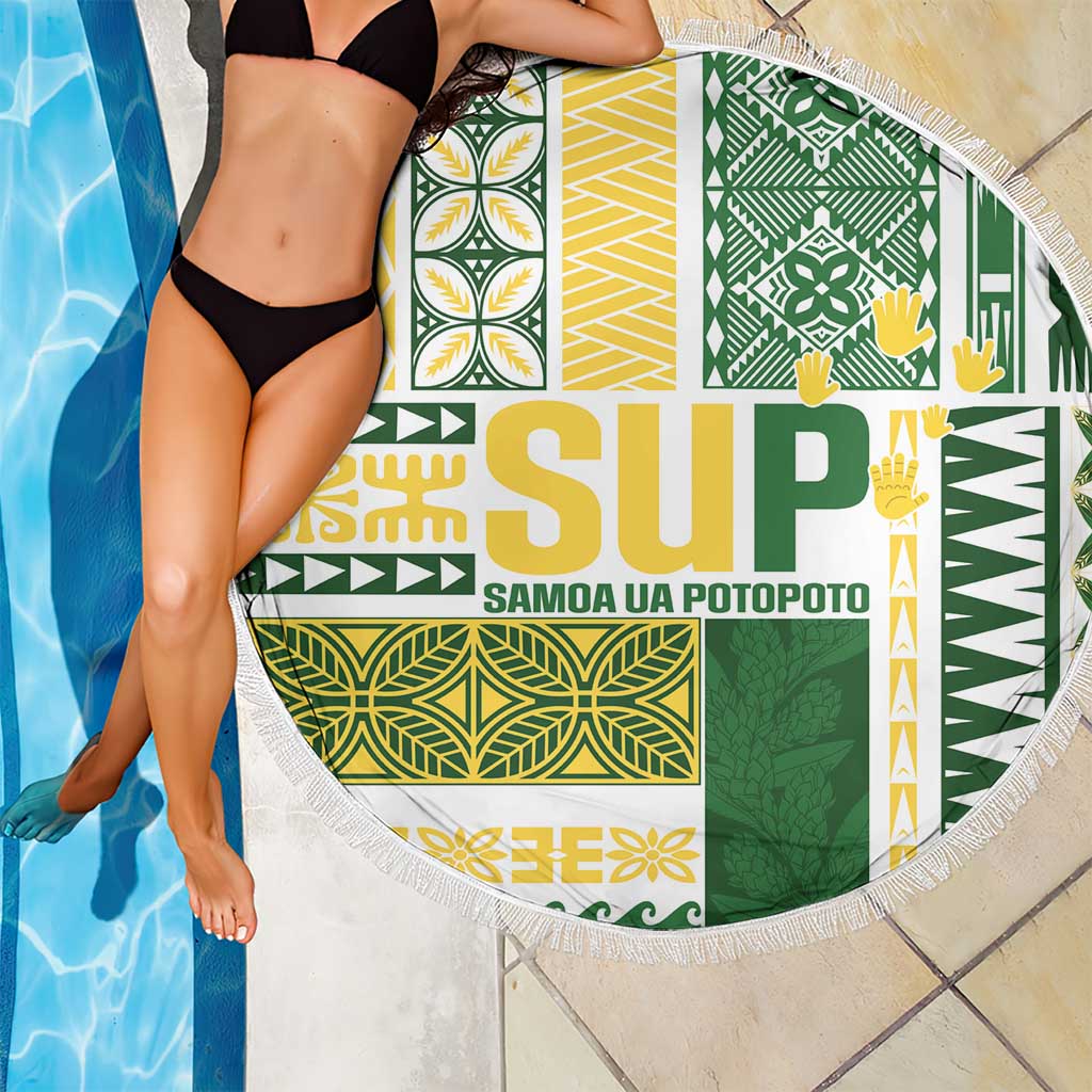 Samoa Uniting Party Beach Blanket SUP Est 2025 Siapo Pattern LT14 - Polynesian Pride