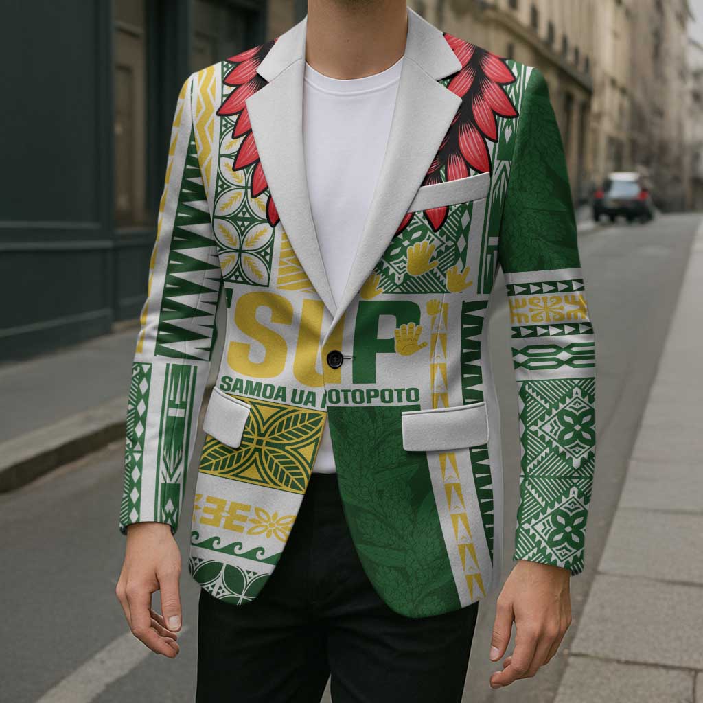 Samoa Uniting Party Blazer SUP Est 2025 Siapo Pattern LT14 - Polynesian Pride