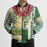 Samoa Uniting Party Bomber Puffer Jacket SUP Est 2025 Siapo Pattern LT14 - Polynesian Pride