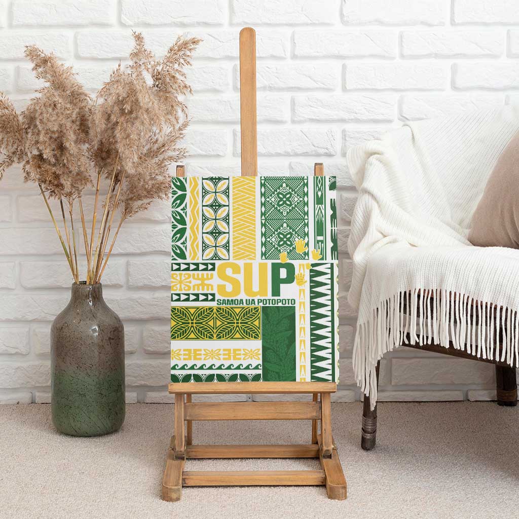 Samoa Uniting Party Canvas Wall Art SUP Est 2025 Siapo Pattern LT14 - Polynesian Pride