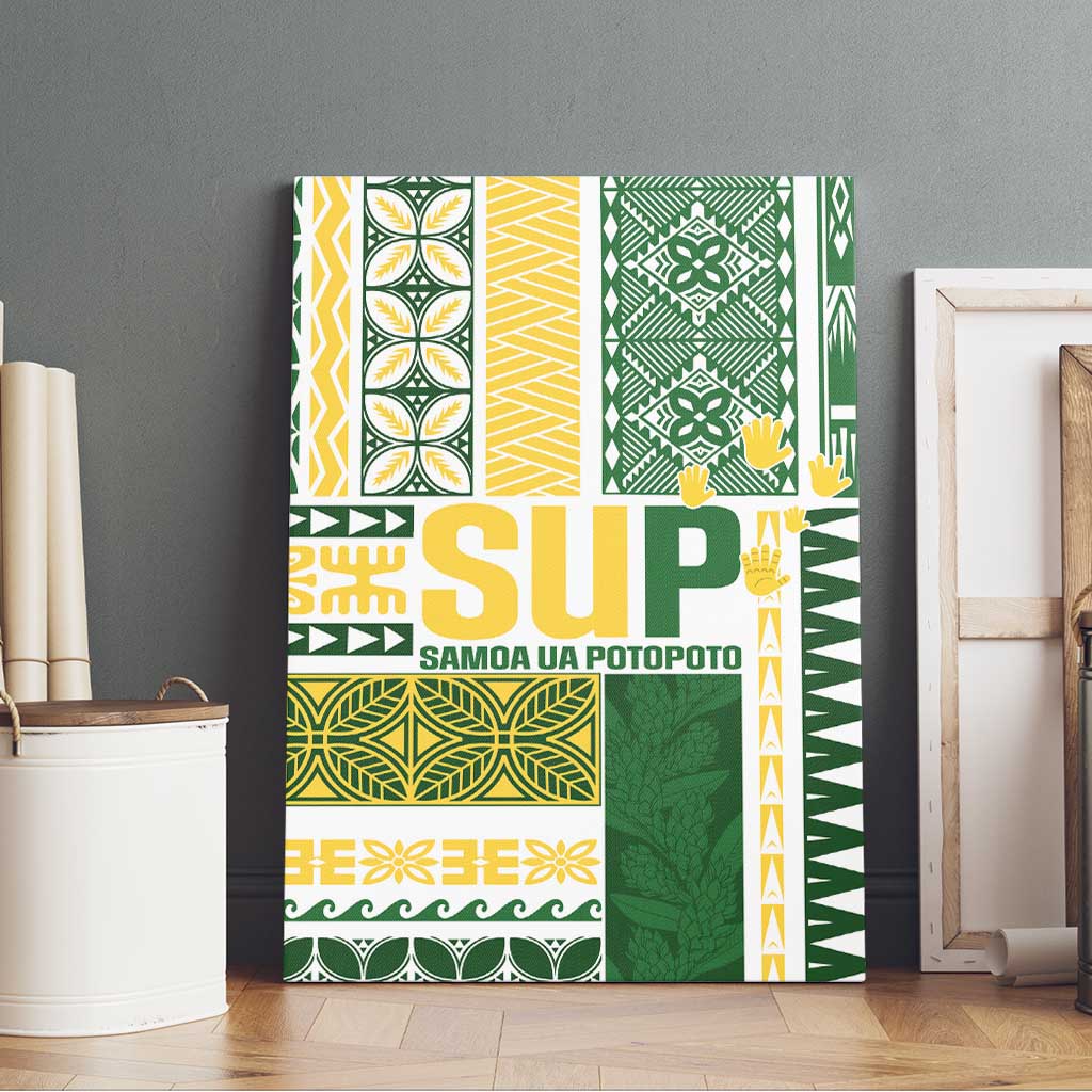 Samoa Uniting Party Canvas Wall Art SUP Est 2025 Siapo Pattern LT14 - Polynesian Pride