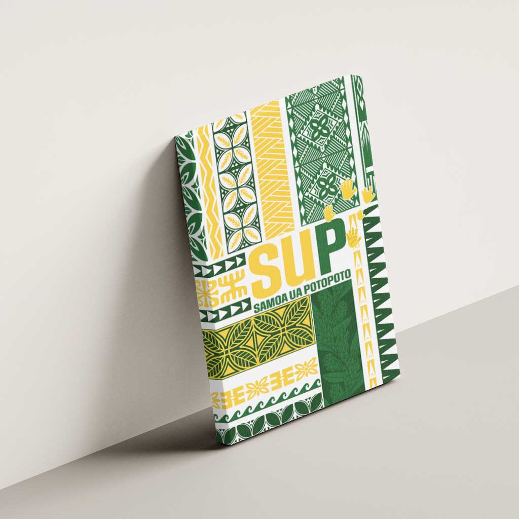 Samoa Uniting Party Canvas Wall Art SUP Est 2025 Siapo Pattern LT14 - Polynesian Pride