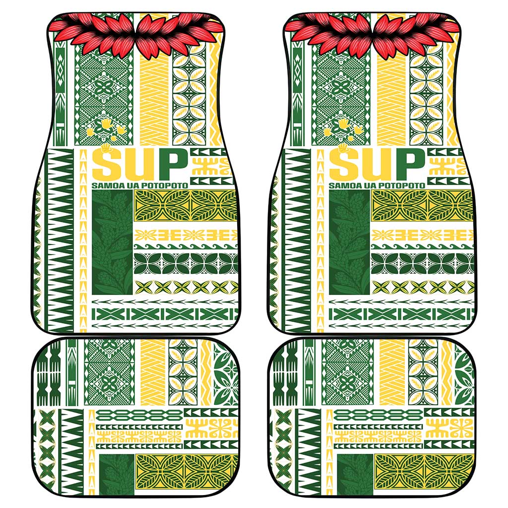 Samoa Uniting Party Car Mats SUP Est 2025 Siapo Pattern LT14 - Polynesian Pride