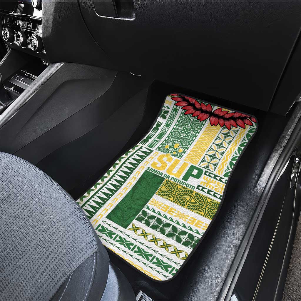 Samoa Uniting Party Car Mats SUP Est 2025 Siapo Pattern LT14 - Polynesian Pride