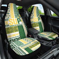 Samoa Uniting Party Car Seat Cover SUP Est 2025 Siapo Pattern - Polynesian Pride