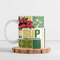 Samoa Uniting Party Ceramic Mug SUP Est 2025 Siapo Pattern LT14 White - Polynesian Pride
