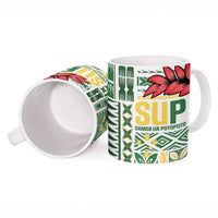 Samoa Uniting Party Ceramic Mug SUP Est 2025 Siapo Pattern LT14 - Polynesian Pride