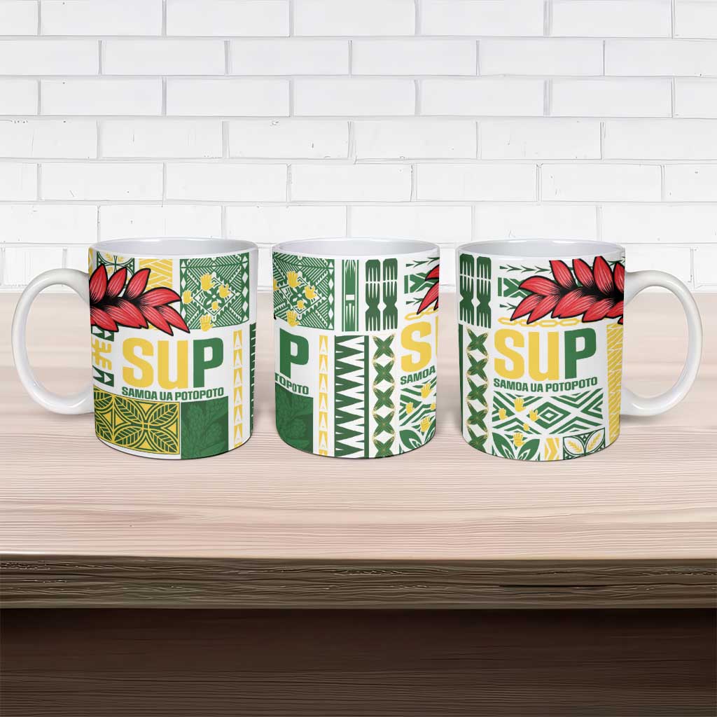 Samoa Uniting Party Ceramic Mug SUP Est 2025 Siapo Pattern LT14 - Polynesian Pride