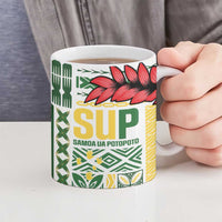 Samoa Uniting Party Ceramic Mug SUP Est 2025 Siapo Pattern LT14 - Polynesian Pride