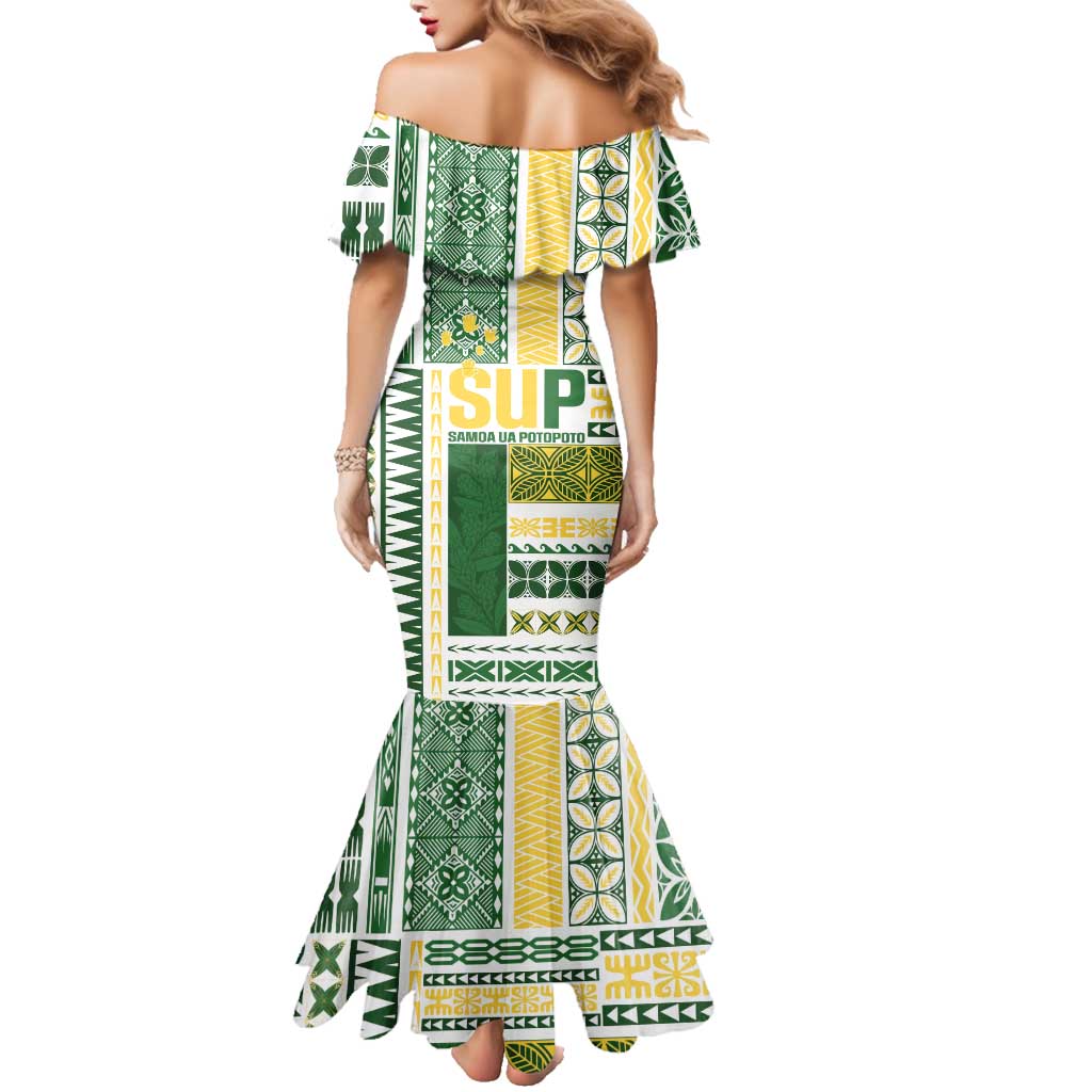 Samoa Uniting Party Family Matching Mermaid Dress and Hawaiian Shirt SUP Est 2025 Siapo Pattern - Polynesian Pride