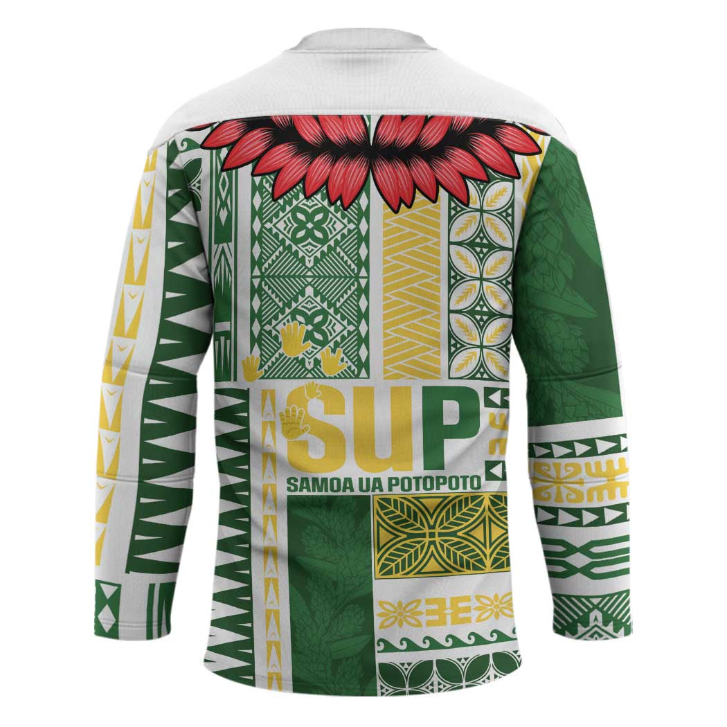 Samoa Uniting Party Hockey Jersey SUP Est 2025 Siapo Pattern LT14 - Polynesian Pride