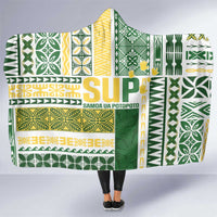 Samoa Uniting Party Hooded Blanket SUP Est 2025 Siapo Pattern - Polynesian Pride