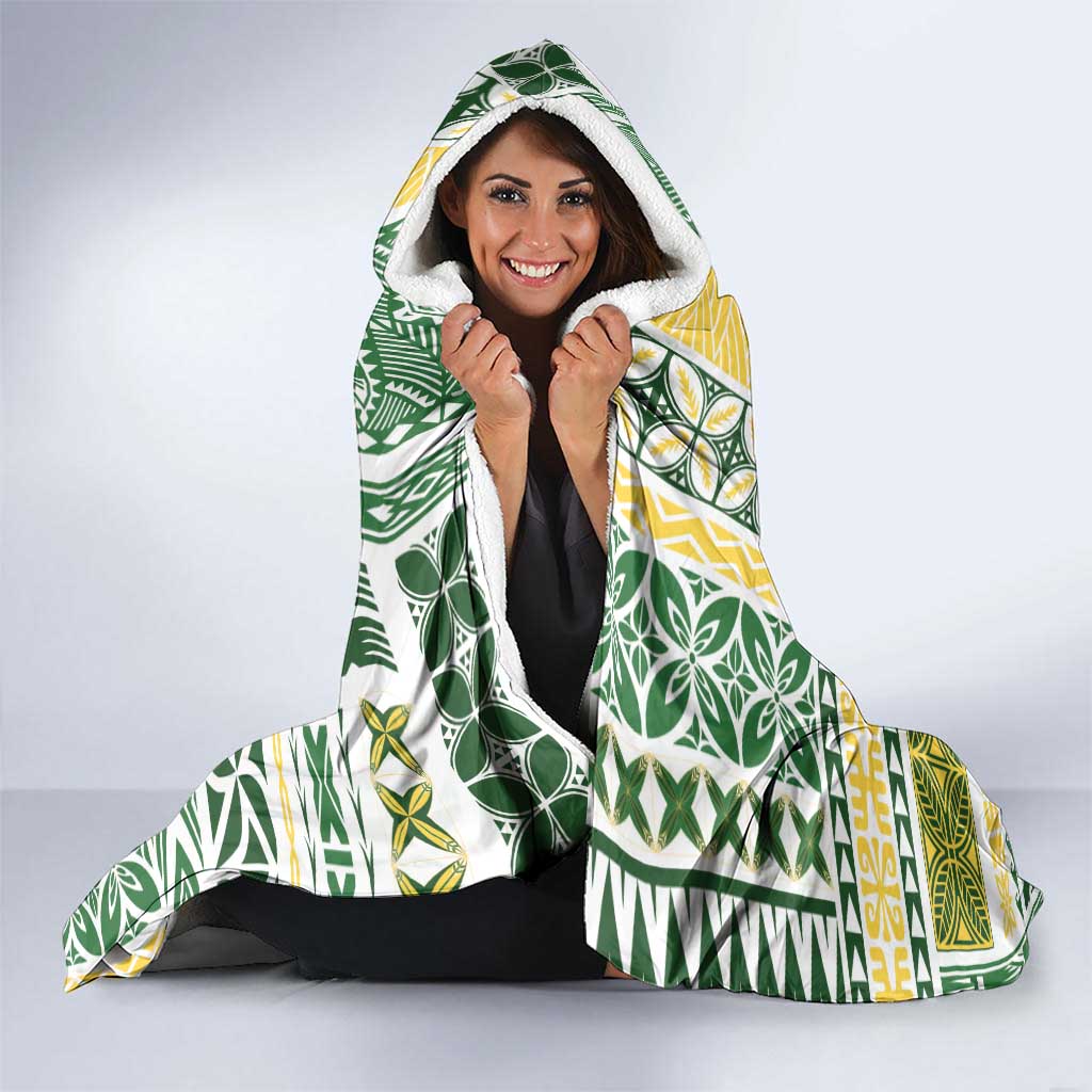 Samoa Uniting Party Hooded Blanket SUP Est 2025 Siapo Pattern - Polynesian Pride