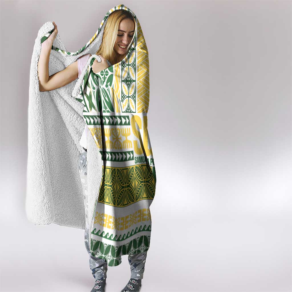 Samoa Uniting Party Hooded Blanket SUP Est 2025 Siapo Pattern - Polynesian Pride