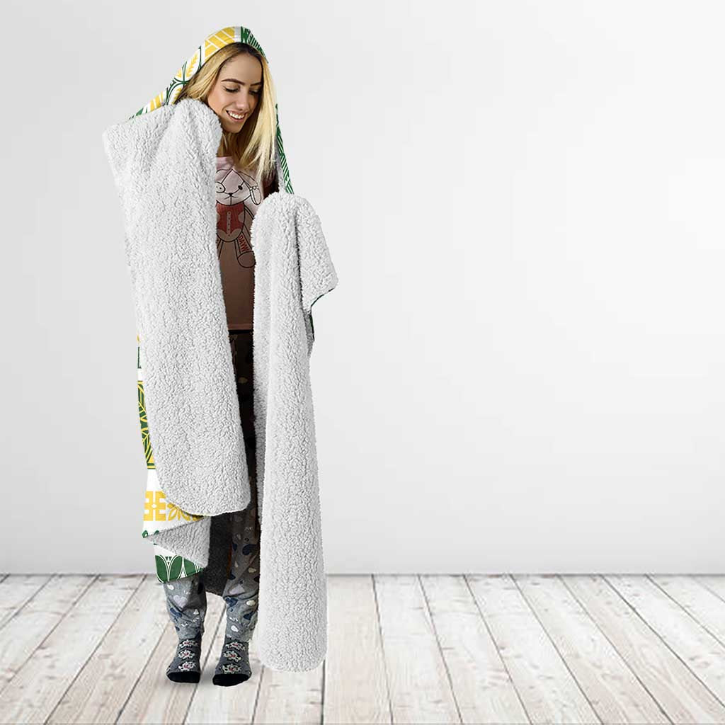 Samoa Uniting Party Hooded Blanket SUP Est 2025 Siapo Pattern - Polynesian Pride