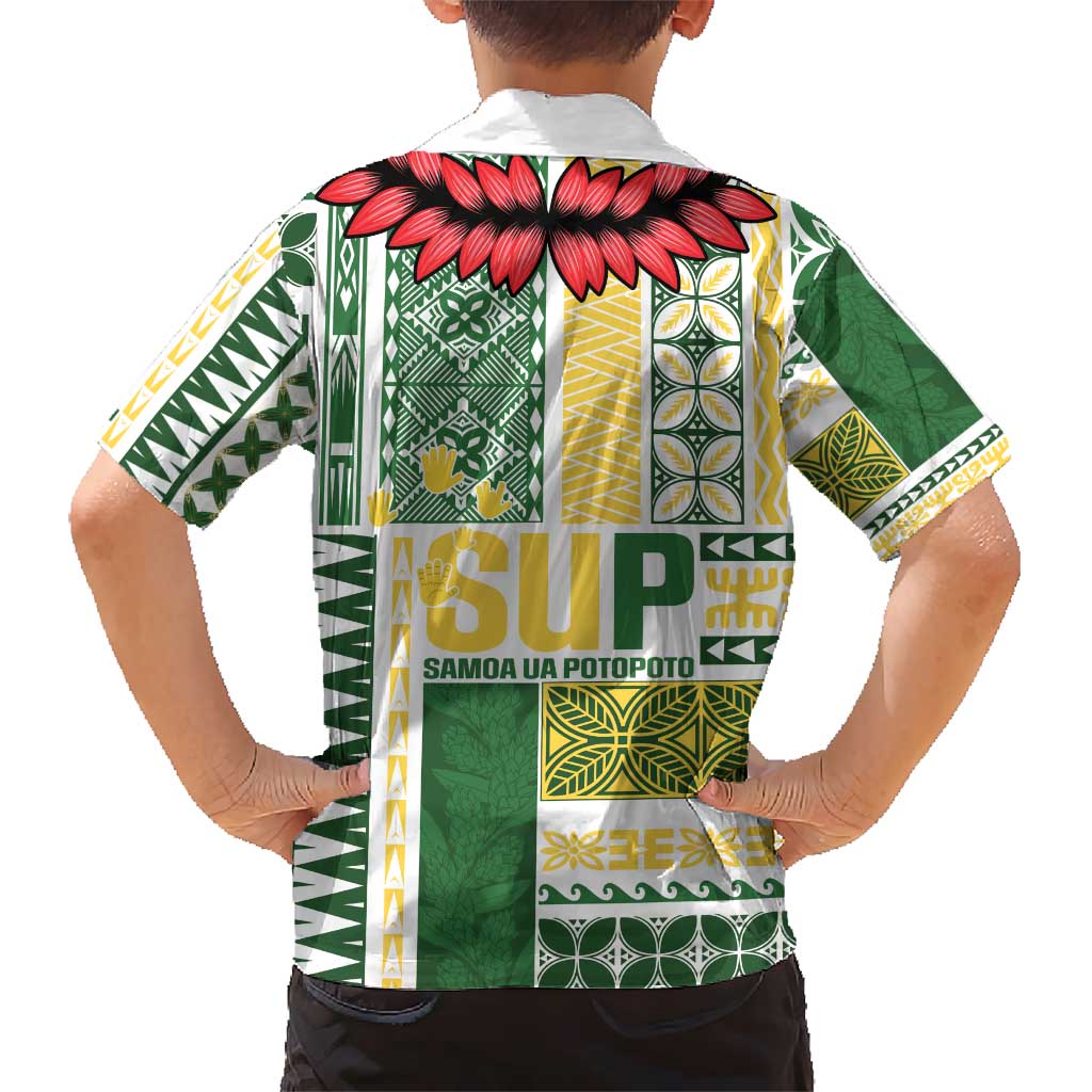 Samoa Uniting Party Kid Hawaiian Shirt SUP Est 2025 Siapo Pattern - Polynesian Pride