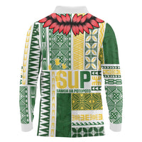 Samoa Uniting Party Long Sleeve Polo Shirt SUP Est 2025 Siapo Pattern LT14 - Polynesian Pride