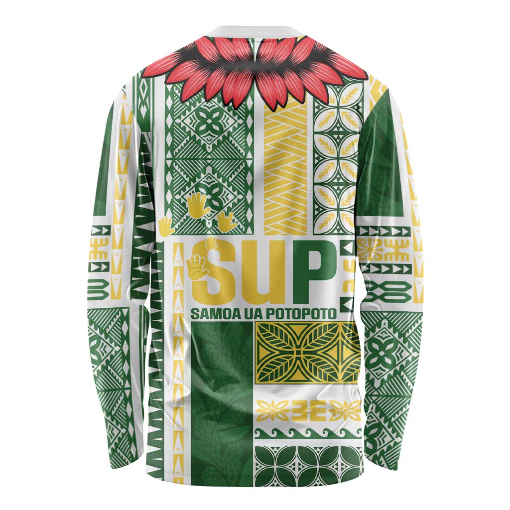 Samoa Uniting Party Long Sleeve Shirt SUP Est 2025 Siapo Pattern LT14 - Polynesian Pride