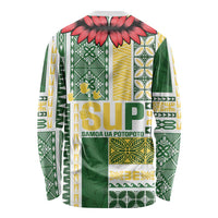 Samoa Uniting Party Long Sleeve Shirt SUP Est 2025 Siapo Pattern LT14 - Polynesian Pride