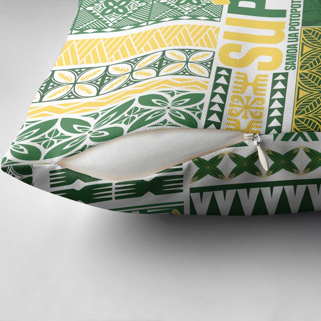 Samoa Uniting Party Pillow Cover SUP Est 2025 Siapo Pattern - Polynesian Pride