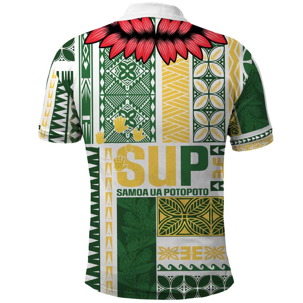 Samoa Uniting Party Polo Shirt SUP Est 2025 Siapo Pattern - Polynesian Pride