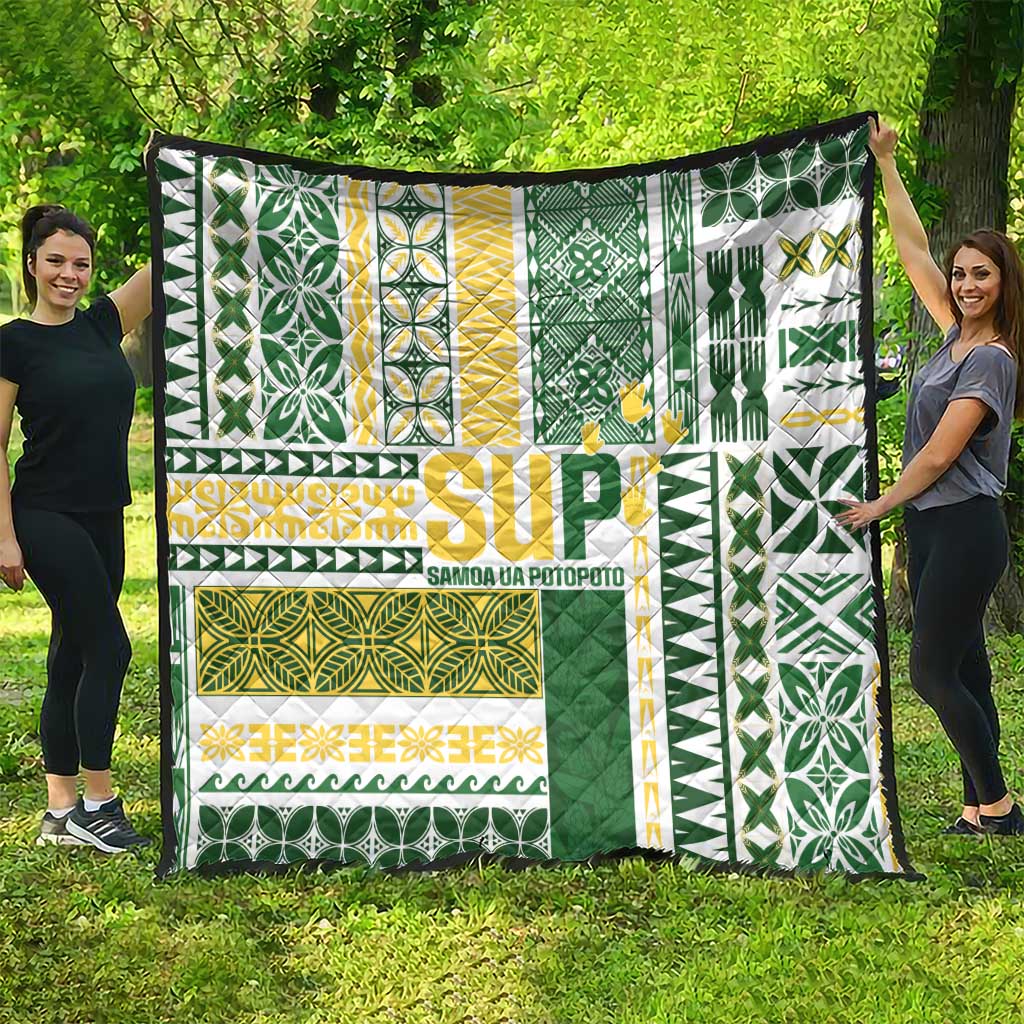 Samoa Uniting Party Quilt SUP Est 2025 Siapo Pattern - Polynesian Pride