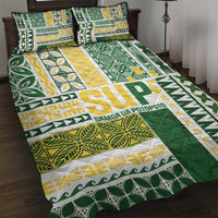 Samoa Uniting Party Quilt Bed Set SUP Est 2025 Siapo Pattern - Polynesian Pride
