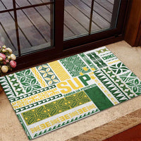 Samoa Uniting Party Rubber Doormat SUP Est 2025 Siapo Pattern LT14 - Polynesian Pride
