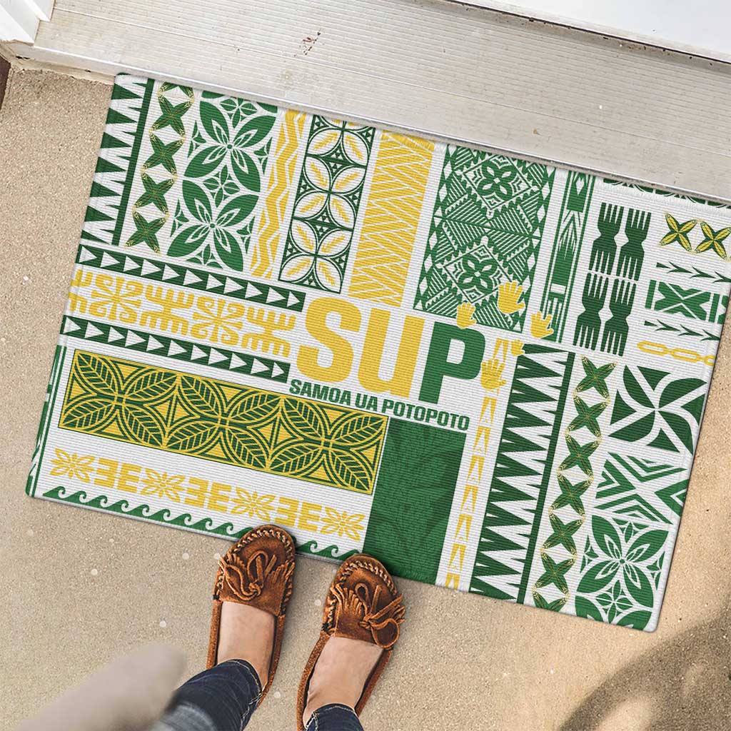 Samoa Uniting Party Rubber Doormat SUP Est 2025 Siapo Pattern LT14 - Polynesian Pride