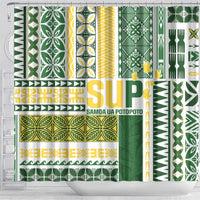 Samoa Uniting Party Shower Curtain SUP Est 2025 Siapo Pattern - Polynesian Pride