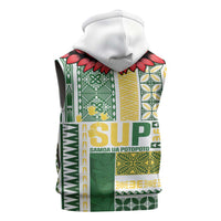 Samoa Uniting Party Sleeveless Hoodie SUP Est 2025 Siapo Pattern LT14 - Polynesian Pride
