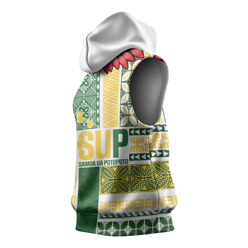 Samoa Uniting Party Sleeveless Hoodie SUP Est 2025 Siapo Pattern LT14 - Polynesian Pride