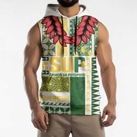 Samoa Uniting Party Sleeveless Hoodie SUP Est 2025 Siapo Pattern LT14 - Polynesian Pride