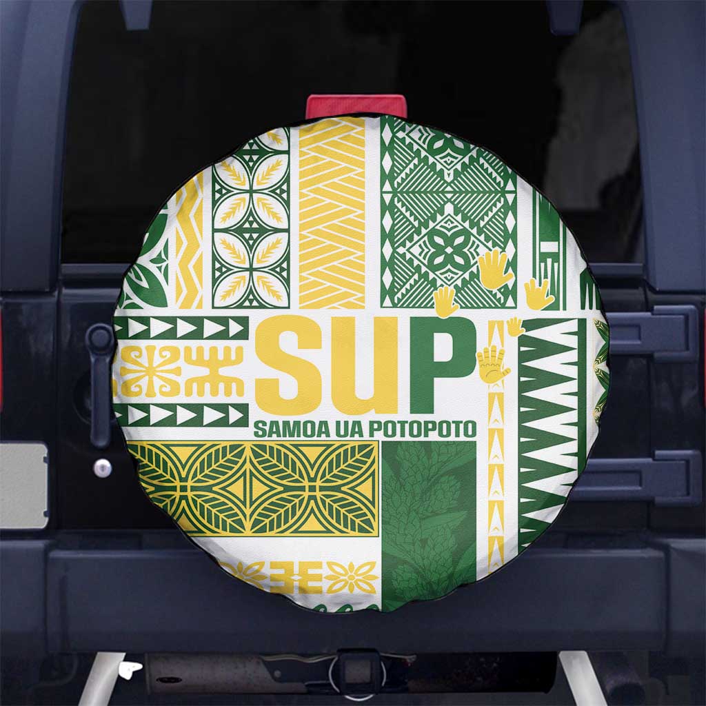 Samoa Uniting Party Spare Tire Cover SUP Est 2025 Siapo Pattern - Polynesian Pride