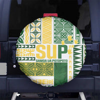 Samoa Uniting Party Spare Tire Cover SUP Est 2025 Siapo Pattern - Polynesian Pride