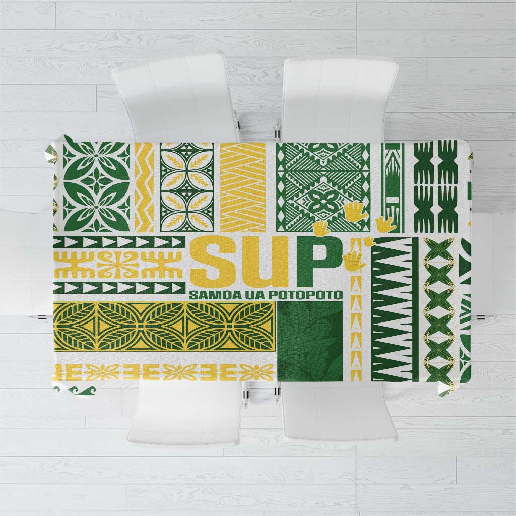 Samoa Uniting Party Tablecloth SUP Est 2025 Siapo Pattern - Polynesian Pride
