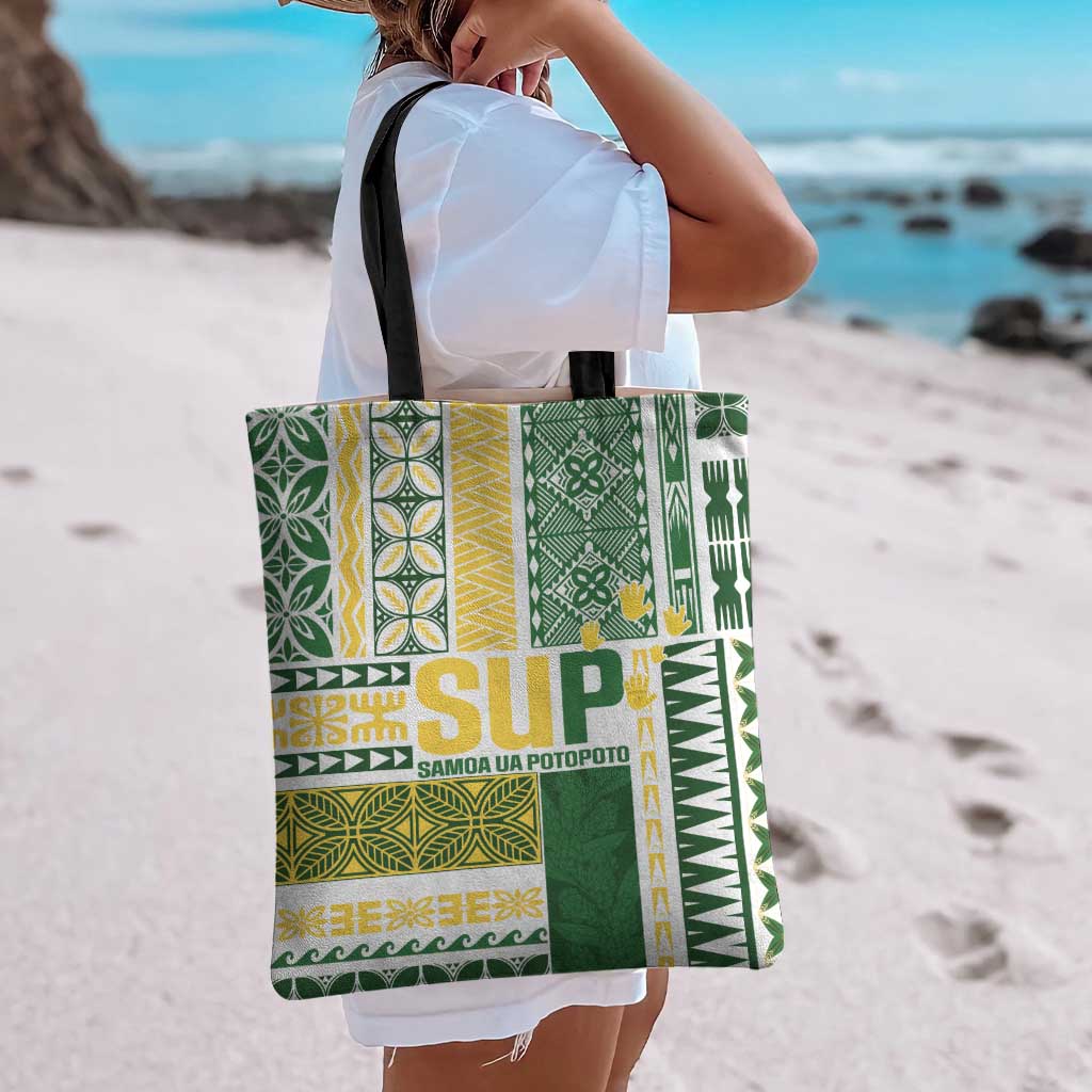 Samoa Uniting Party Tote Bag SUP Est 2025 Siapo Pattern - Polynesian Pride