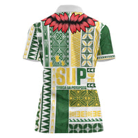 Samoa Uniting Party Women Polo Shirt SUP Est 2025 Siapo Pattern - Polynesian Pride