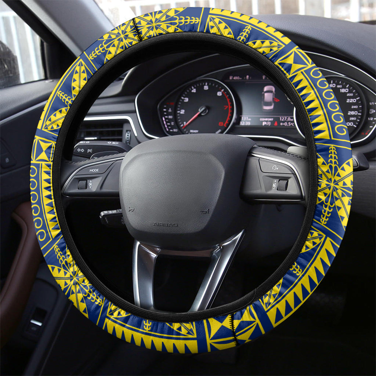 Niue Peniamina Gospel Day Steering Wheel Cover Unique Niean Hiapo LT14 - Polynesian Pride