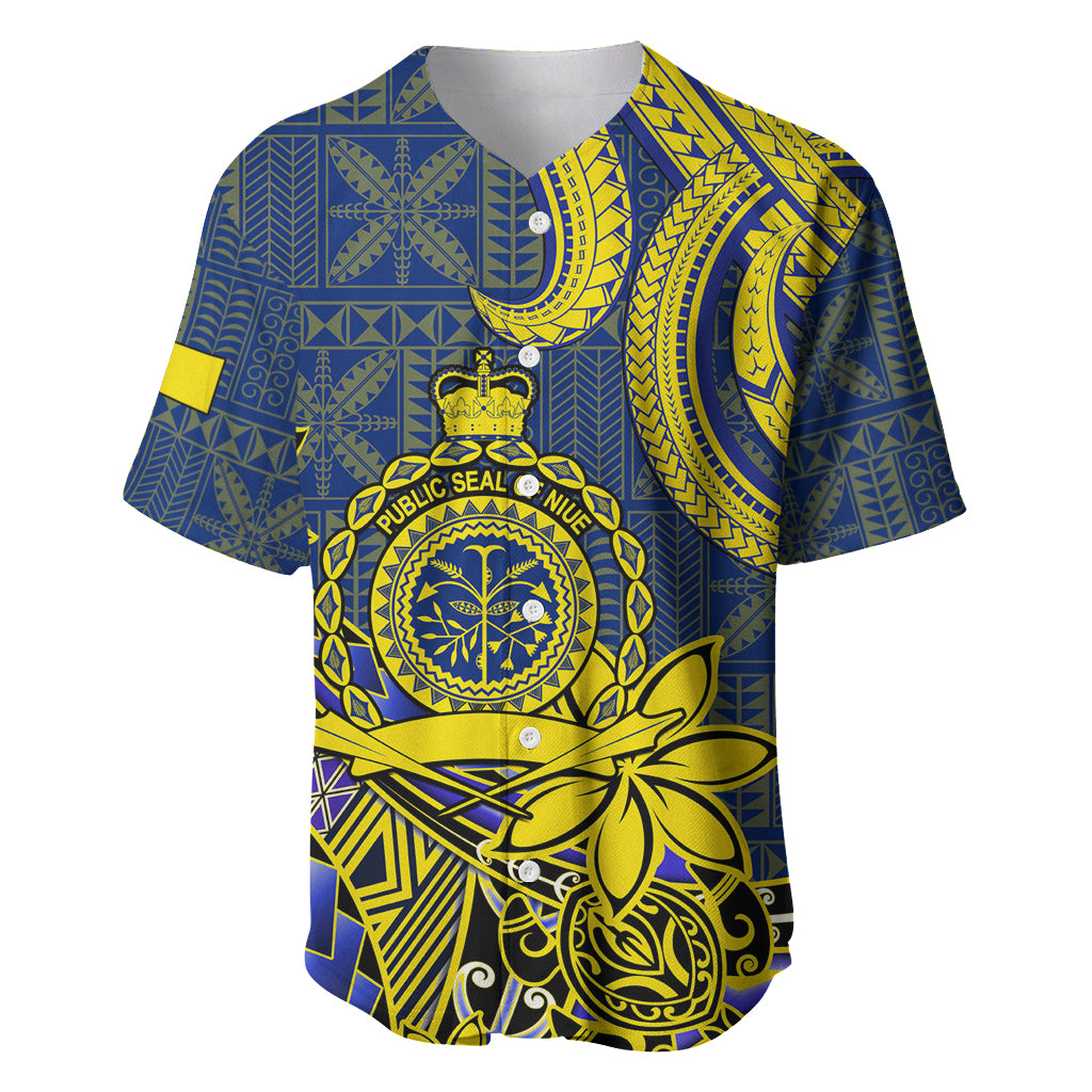 Personalised Niue Peniamina Gospel Day Baseball Jersey Unique Niean Hiapo LT14 Blue - Polynesian Pride