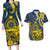 Personalised Niue Peniamina Gospel Day Couples Matching Long Sleeve Bodycon Dress and Hawaiian Shirt Unique Niean Hiapo LT14 Blue - Polynesian Pride