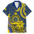 Personalised Niue Peniamina Gospel Day Family Matching Short Sleeve Bodycon Dress and Hawaiian Shirt Unique Niean Hiapo LT14 Dad's Shirt - Short Sleeve Blue - Polynesian Pride