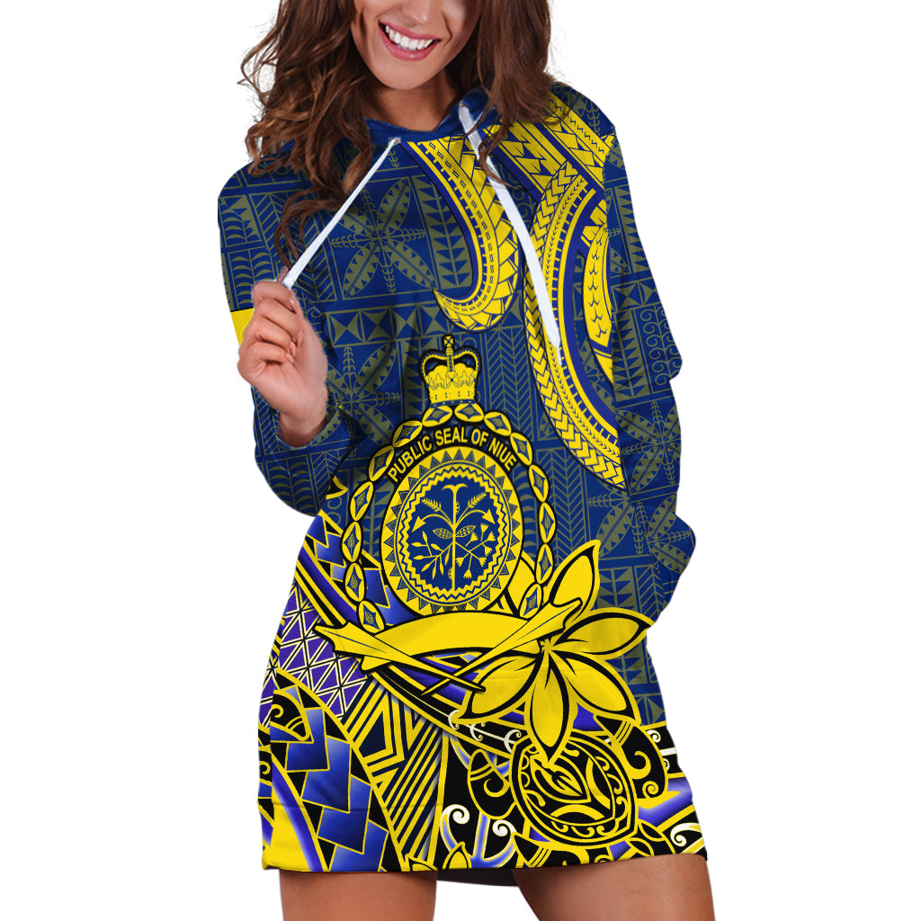 Personalised Niue Peniamina Gospel Day Hoodie Dress Unique Niean Hiapo LT14 Blue - Polynesian Pride