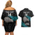 Custom New Zealand Silver Fern Rugby Couples Matching Off Shoulder Short Dress and Hawaiian Shirt Pacific 2023 Kia Haka Kiwis With Maori Ta Moko LT14 - Polynesian Pride