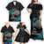 Custom New Zealand Silver Fern Rugby Family Matching Off Shoulder Maxi Dress and Hawaiian Shirt Pacific 2023 Kia Haka Kiwis With Maori Ta Moko LT14 - Polynesian Pride