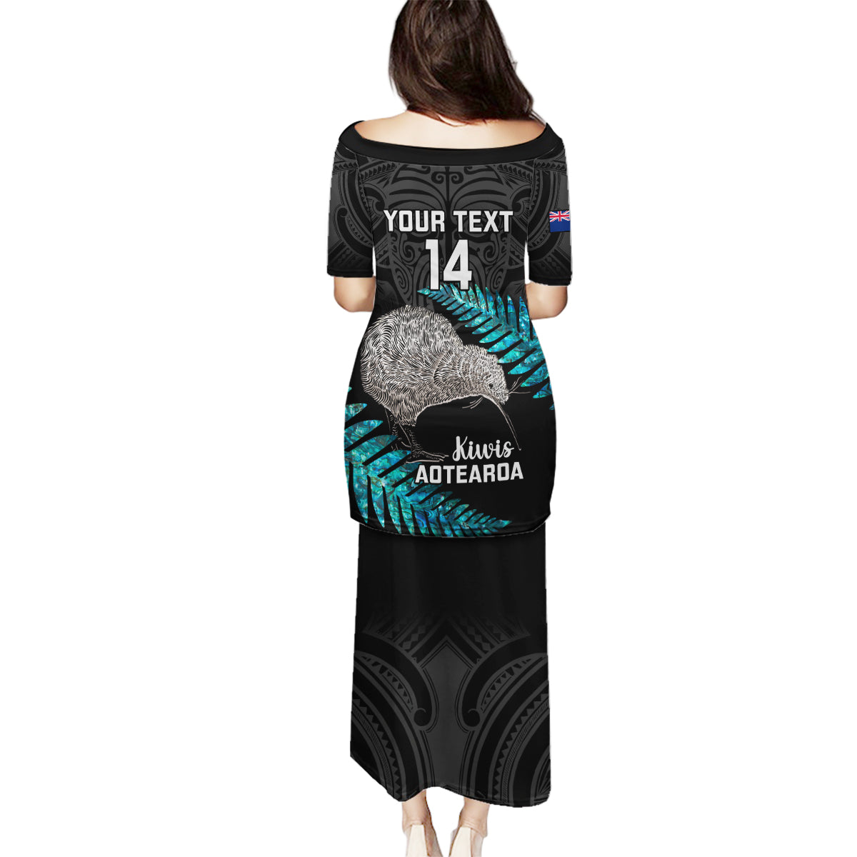 Custom New Zealand Silver Fern Rugby Family Matching Puletasi Dress and Hawaiian Shirt Pacific 2023 Kia Haka Kiwis With Maori Ta Moko LT14 - Polynesian Pride