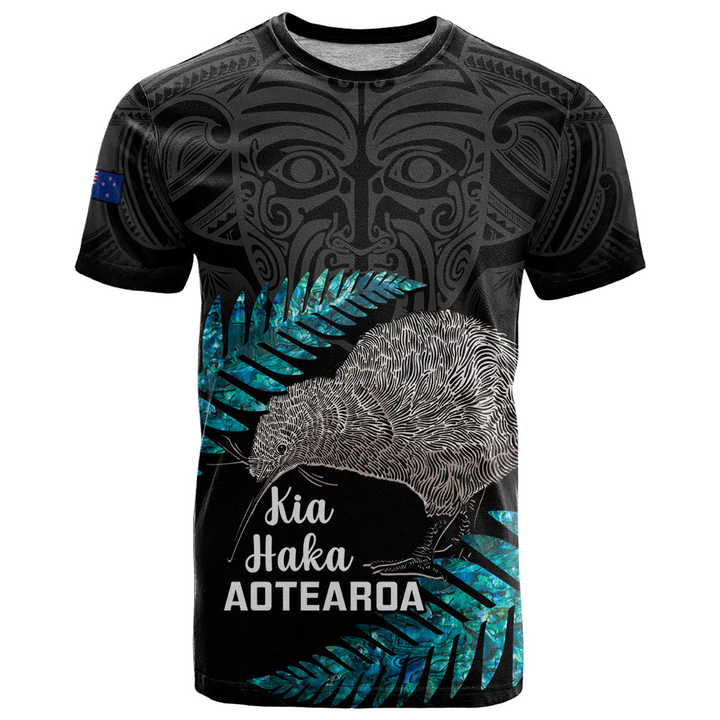 Custom New Zealand Silver Fern Rugby T Shirt Pacific 2023 Kia Haka Kiwis With Maori Ta Moko LT14 Black - Polynesian Pride